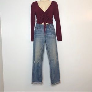 J Crew slim broken in boyfriend light wash jeans